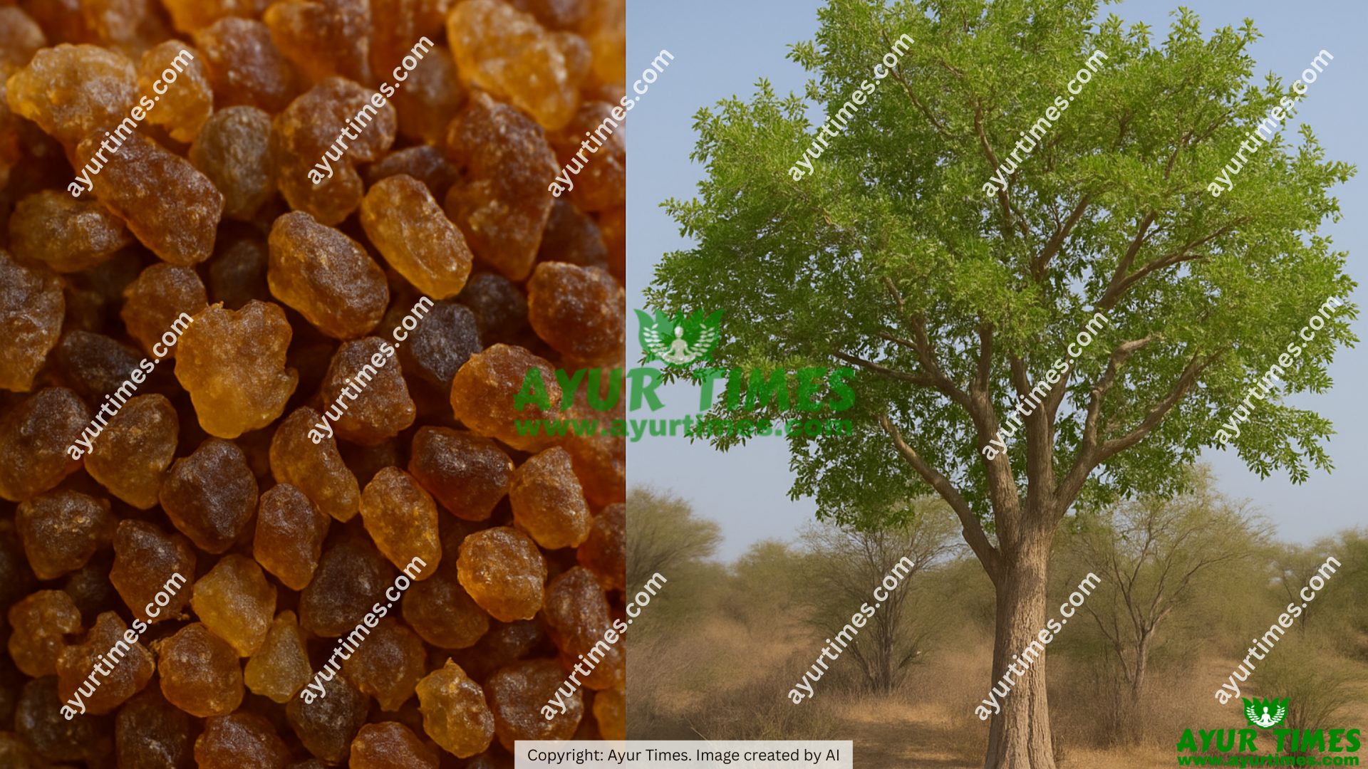 Guggulu Gum (resin of the Commiphora mukul tree)