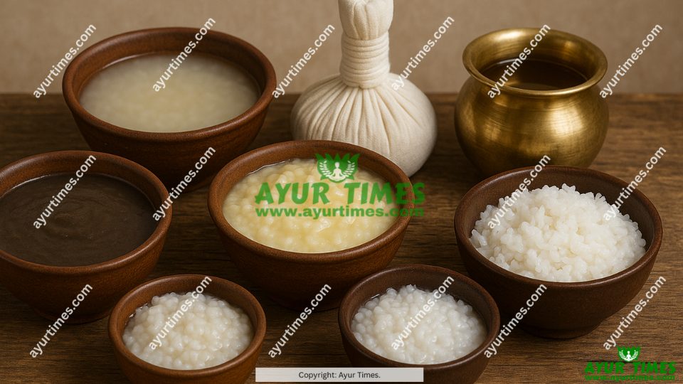 How to Prepare Manda, Peya, Vilepi, Yavagu, and Odana in Ayurveda